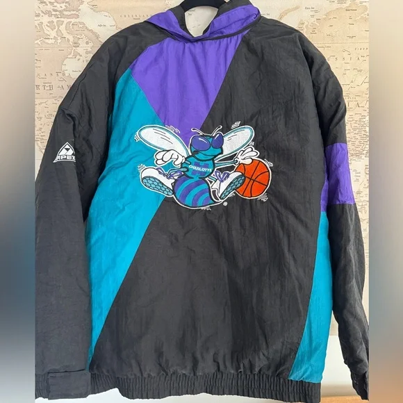 Men's Vintage NBA By Apex One Charlotte Hornets Full Zip Jacket